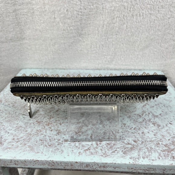 Christian Louboutin‎ Spiked Wallet Long Zip Around Red Interior Designer - Picture 4 of 16